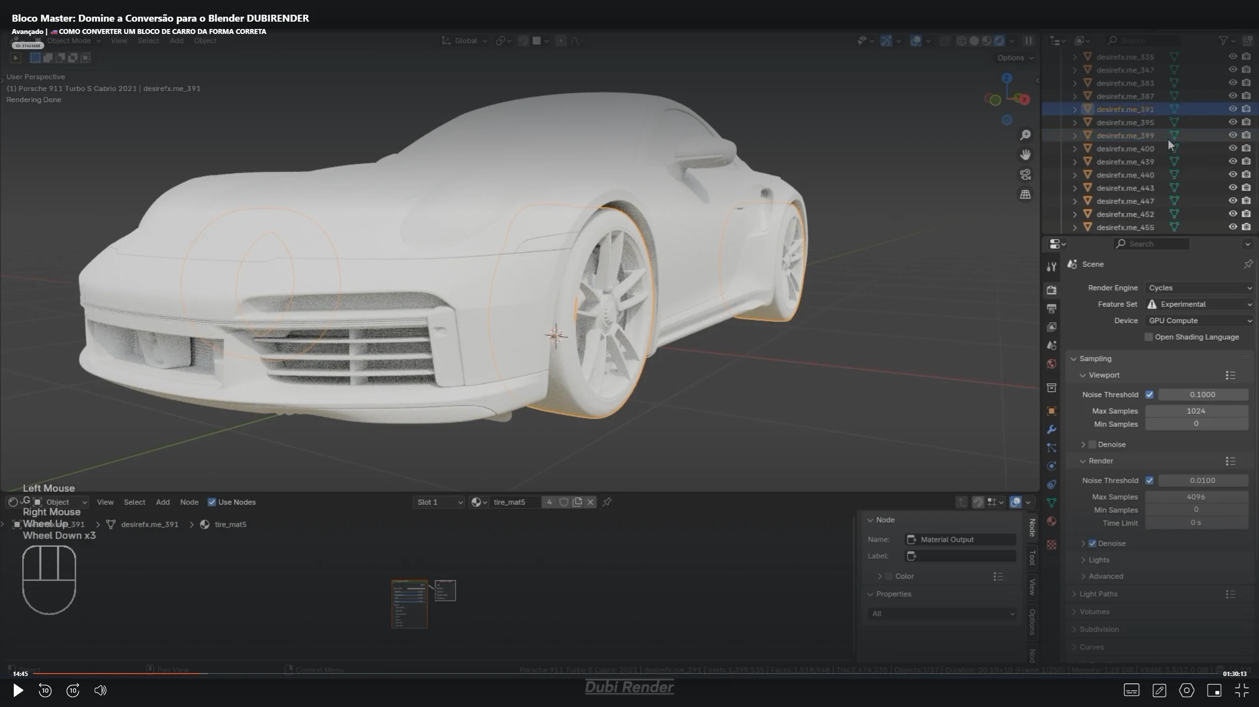 Preparação do arquivo do carro dentro do Blender